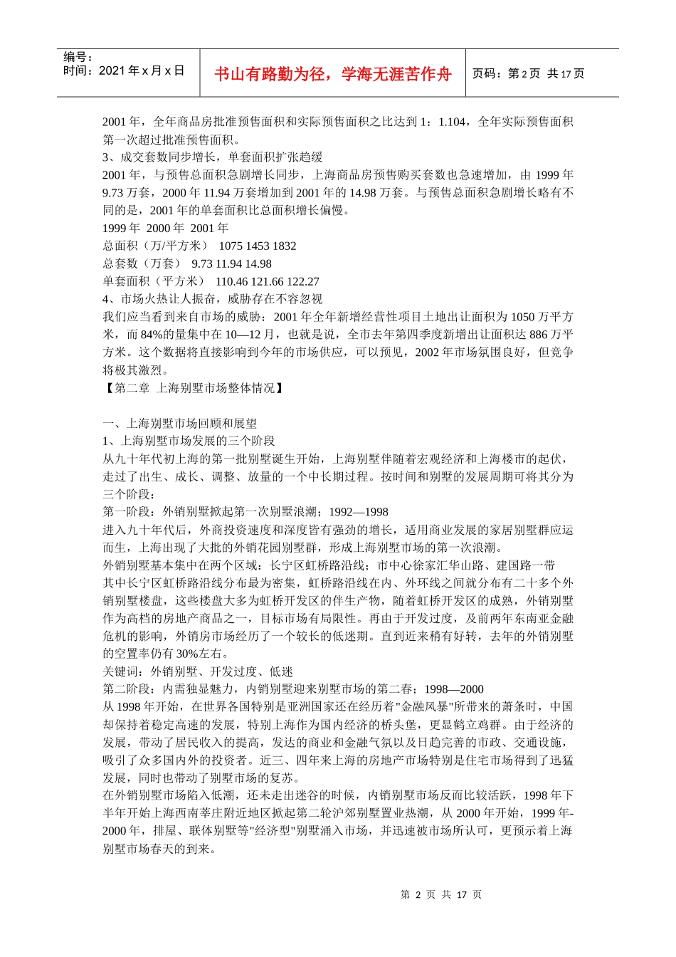 【房地产精品文档】上海某经典别墅项目策划_第2页