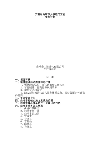 乡镇燃气项目书(DOC50页)
