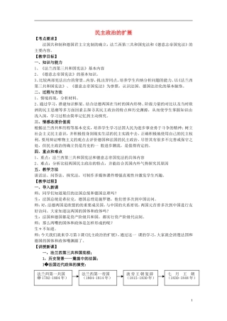 高中历史 民主政治的扩展教案 人民版必修1-人民版高一必修1历史教案