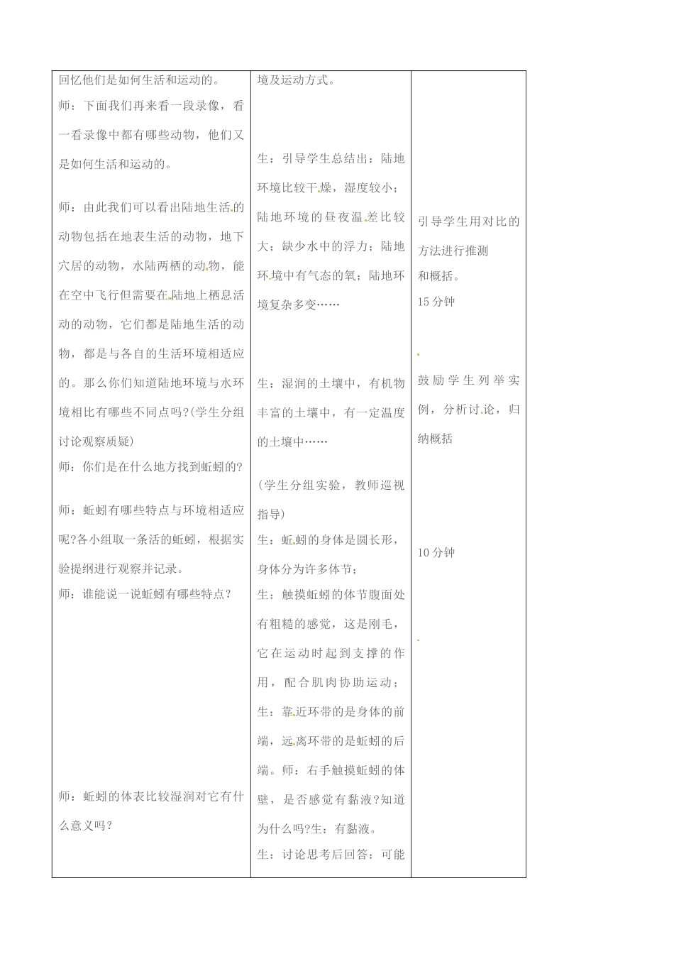 吉林省四平市第十七中学八年级生物上册 第二节 线形动物和环节动物（第二课时）教案 （新版）新人教版_第2页