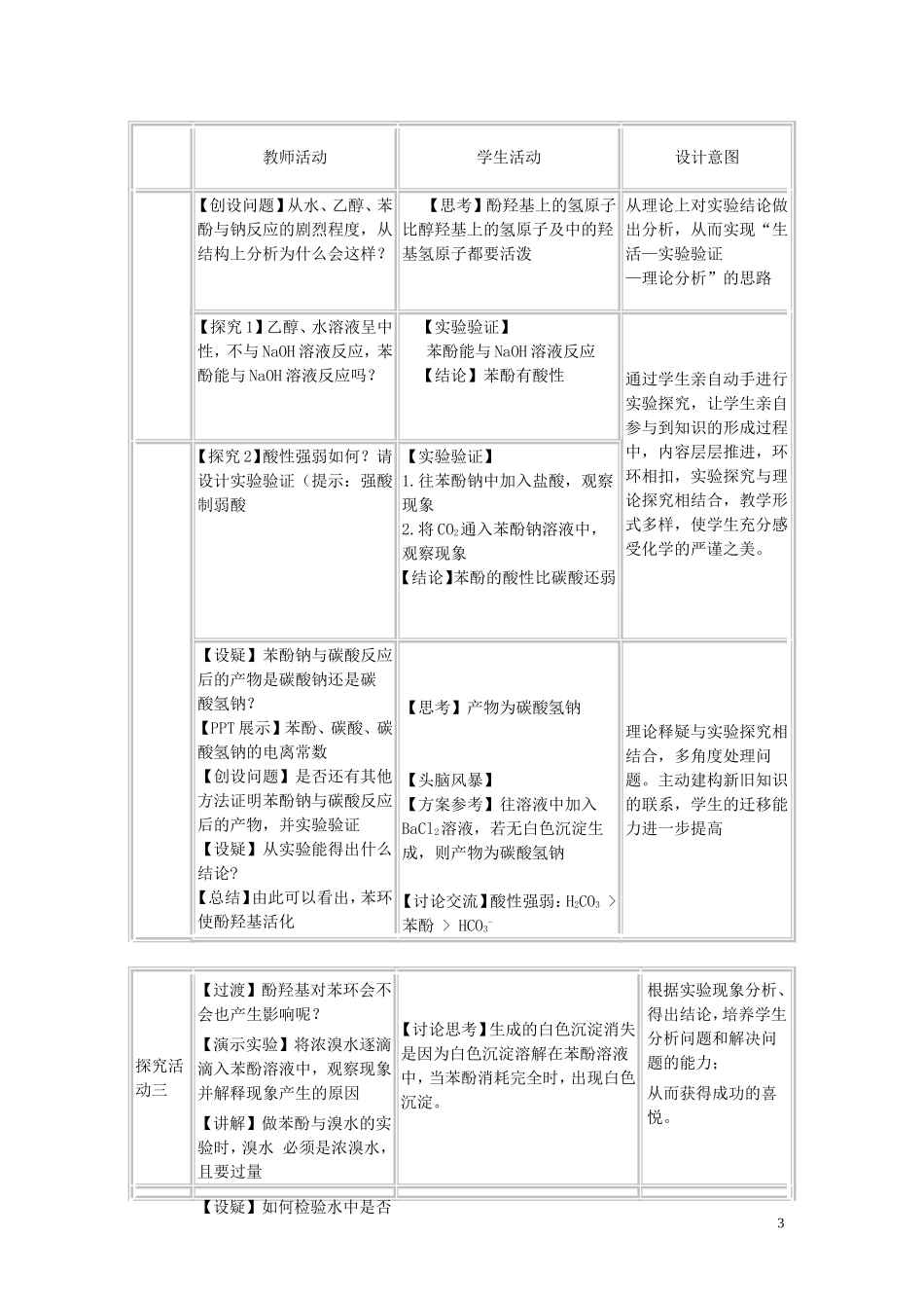 高中化学 苯酚说课稿1 新人教版必修1-新人教版高一必修1化学教案_第3页