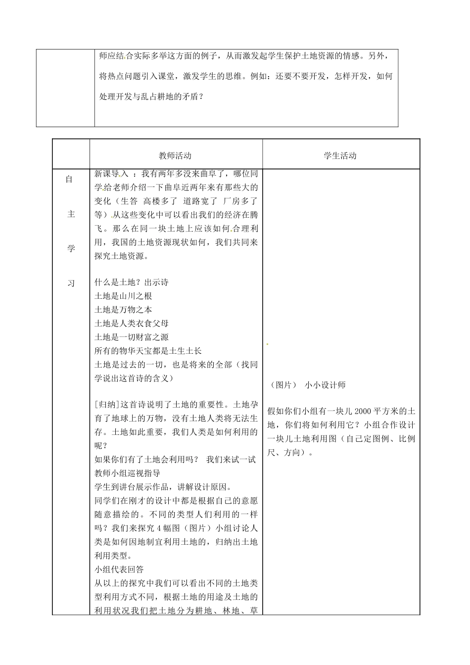 八年级地理上册 3.1 合理利用土地资源教案 （新版）商务星球版-（新版）商务星球版初中八年级上册地理教案_第2页