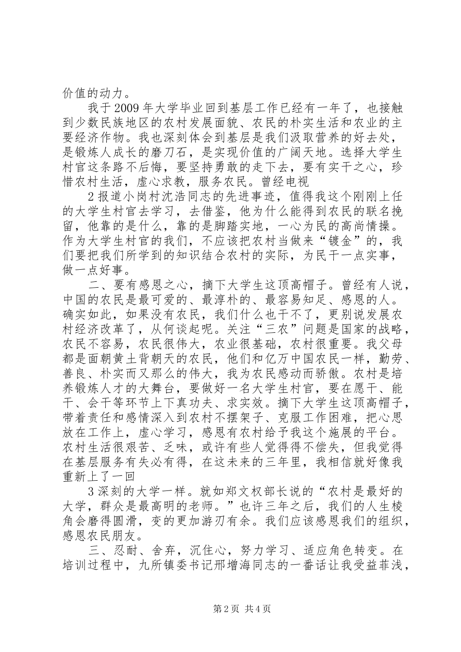 万冲镇南流村书记助理心得体会_第2页