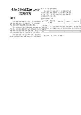 XXXX版药品GMP《实验室控制系统GMP实施指南》真正word版