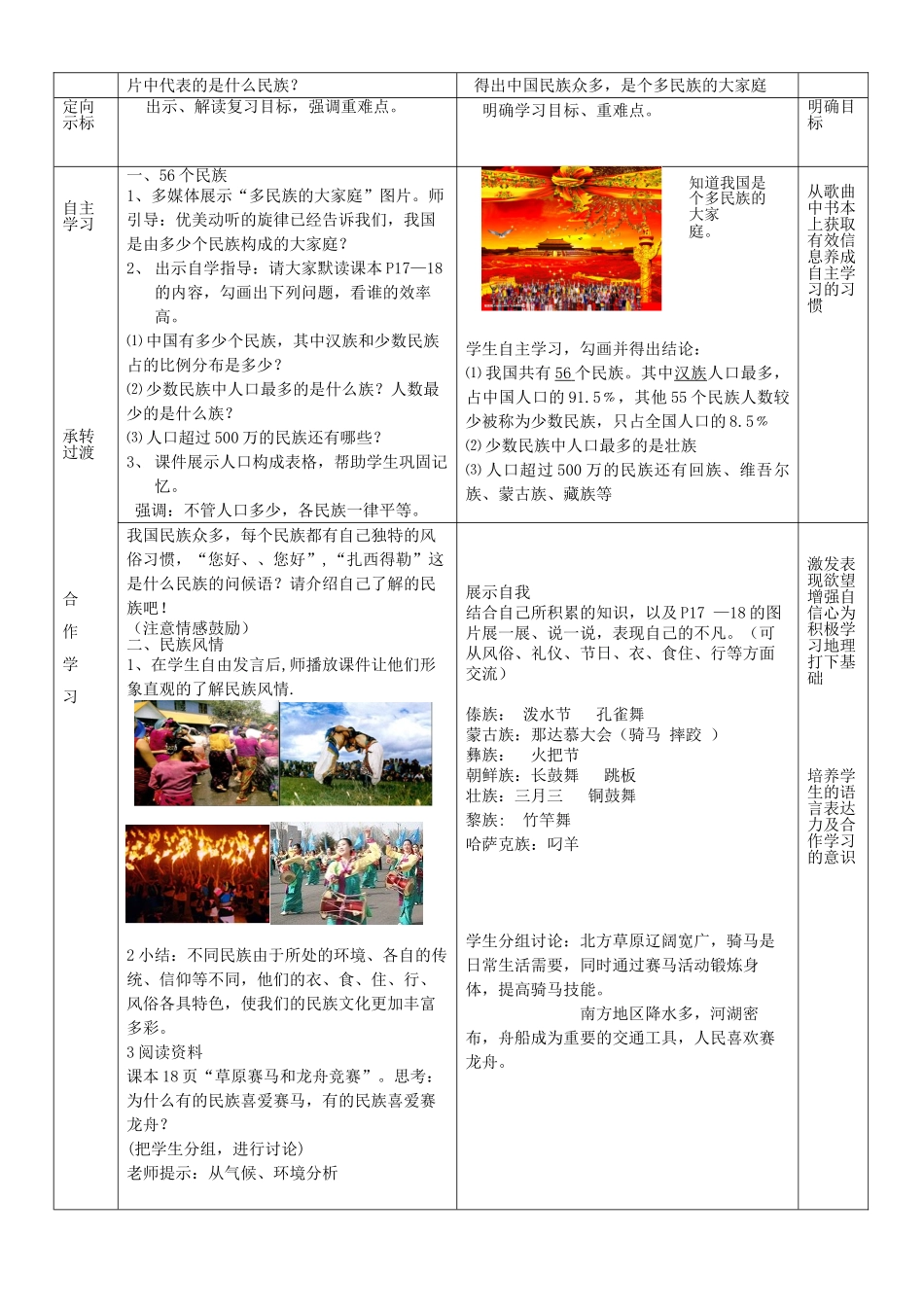 八年级地理上册 第1章 第3节多民族的大家庭教案 （新版）商务星球版_第2页