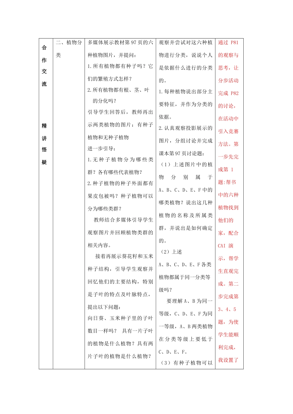 八年级生物上册 第六单元 第一章 根据生物的特征进行分类 第一节 尝试对生物进行分类教案 新人教版_第3页