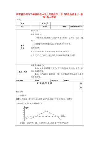 河南省洛阳市下峪镇初级中学八年级数学上册《函数的图象》教案1 新人教版