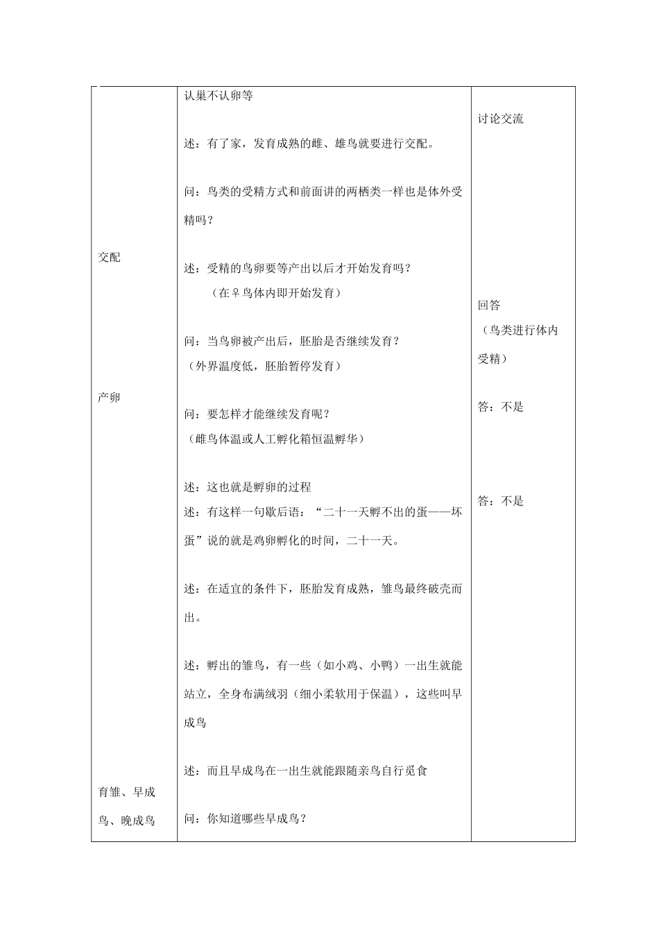 八年级生物上册 第5单元 生物的生殖、发育与遗传 第五节 鸟类的生殖与发育名师教案2 苏教版_第3页