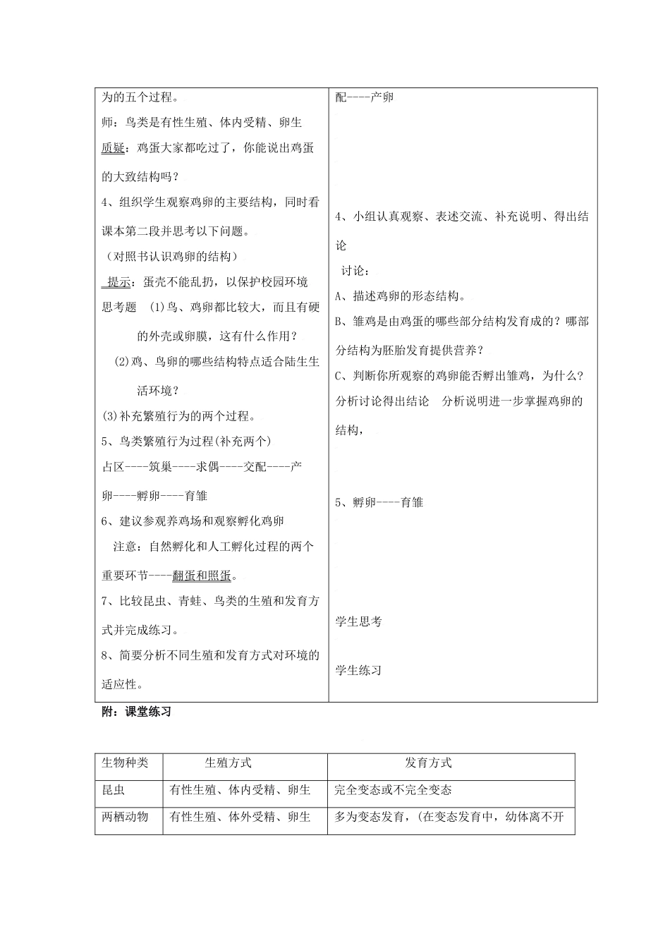 八年级生物上册 第5单元 生物的生殖、发育与遗传 第五节 鸟类的生殖与发育名师教案1 苏教版_第2页