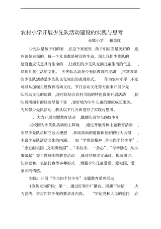 少先队活动建设的实践和思考