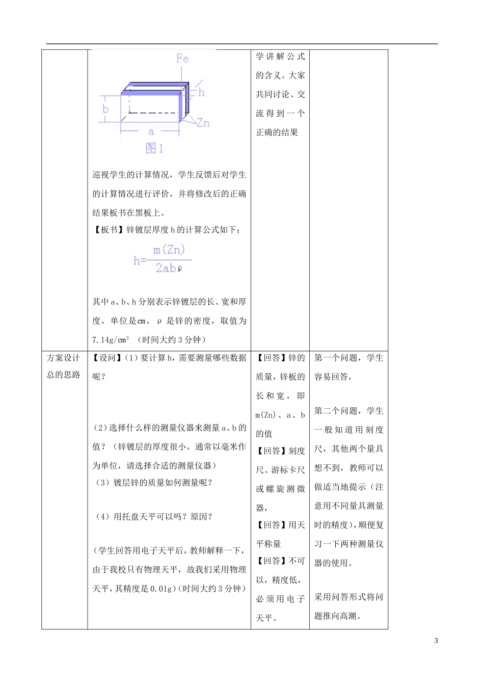 高中化学 6.2 镀锌铁皮锌镀层厚度的测定教案2 苏教版选修6-苏教版高中选修6化学教案_第3页