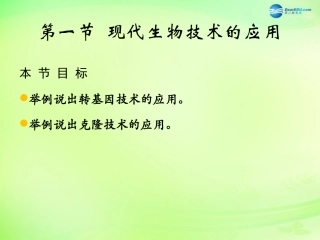 八年级生物下册 第二十四章 第1节《现代生物技术的应用》课件 （新版）苏教版