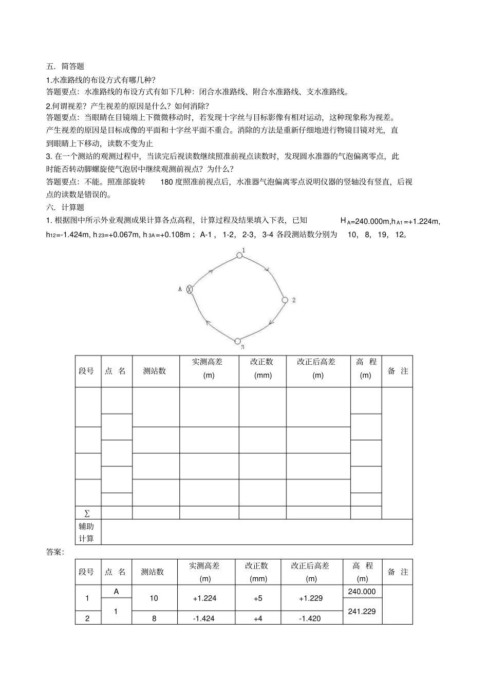 中等职业学校建筑工程测量题库(附答案)_第3页