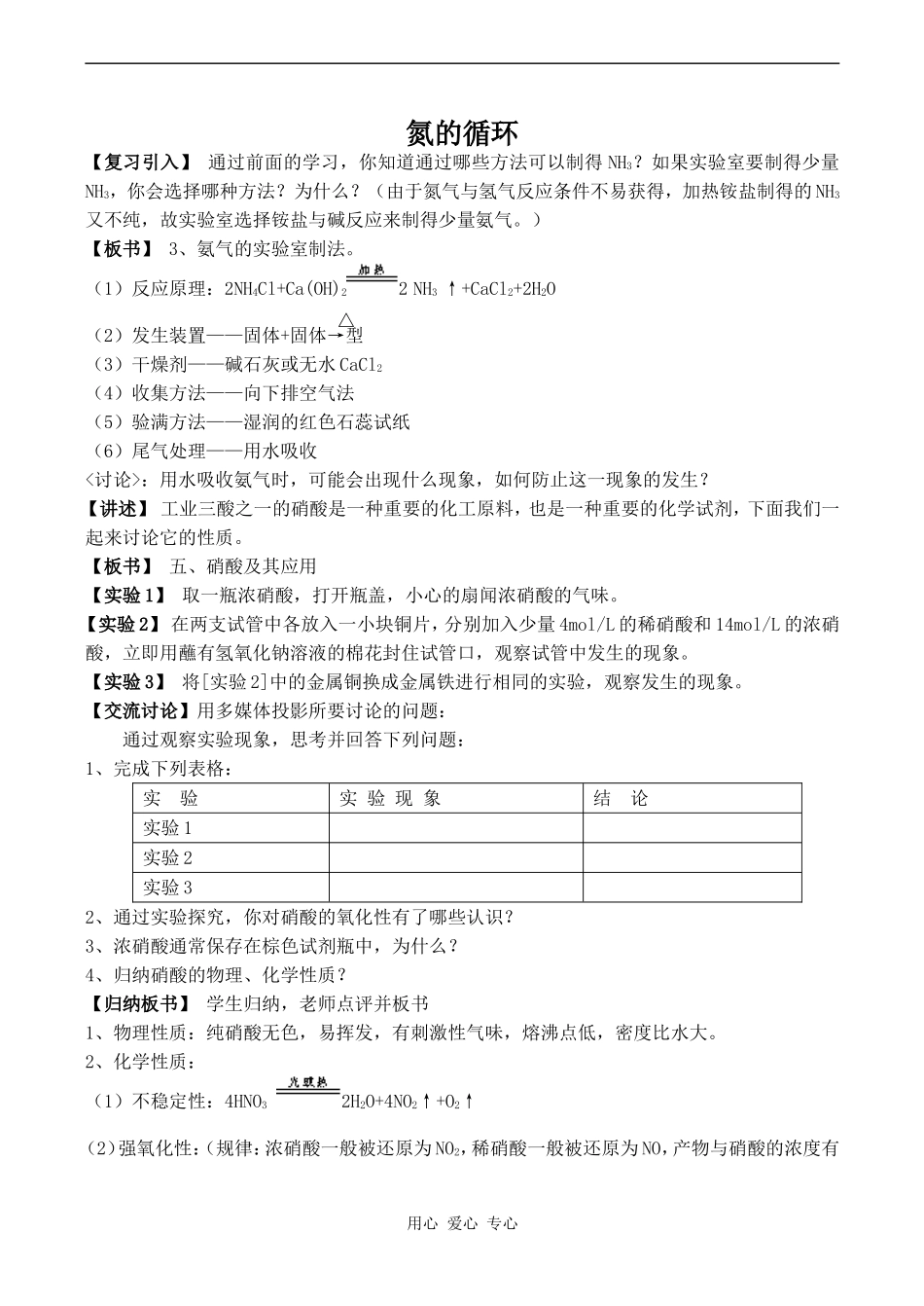 高中化学氮的循环 2鲁科版必修一_第1页