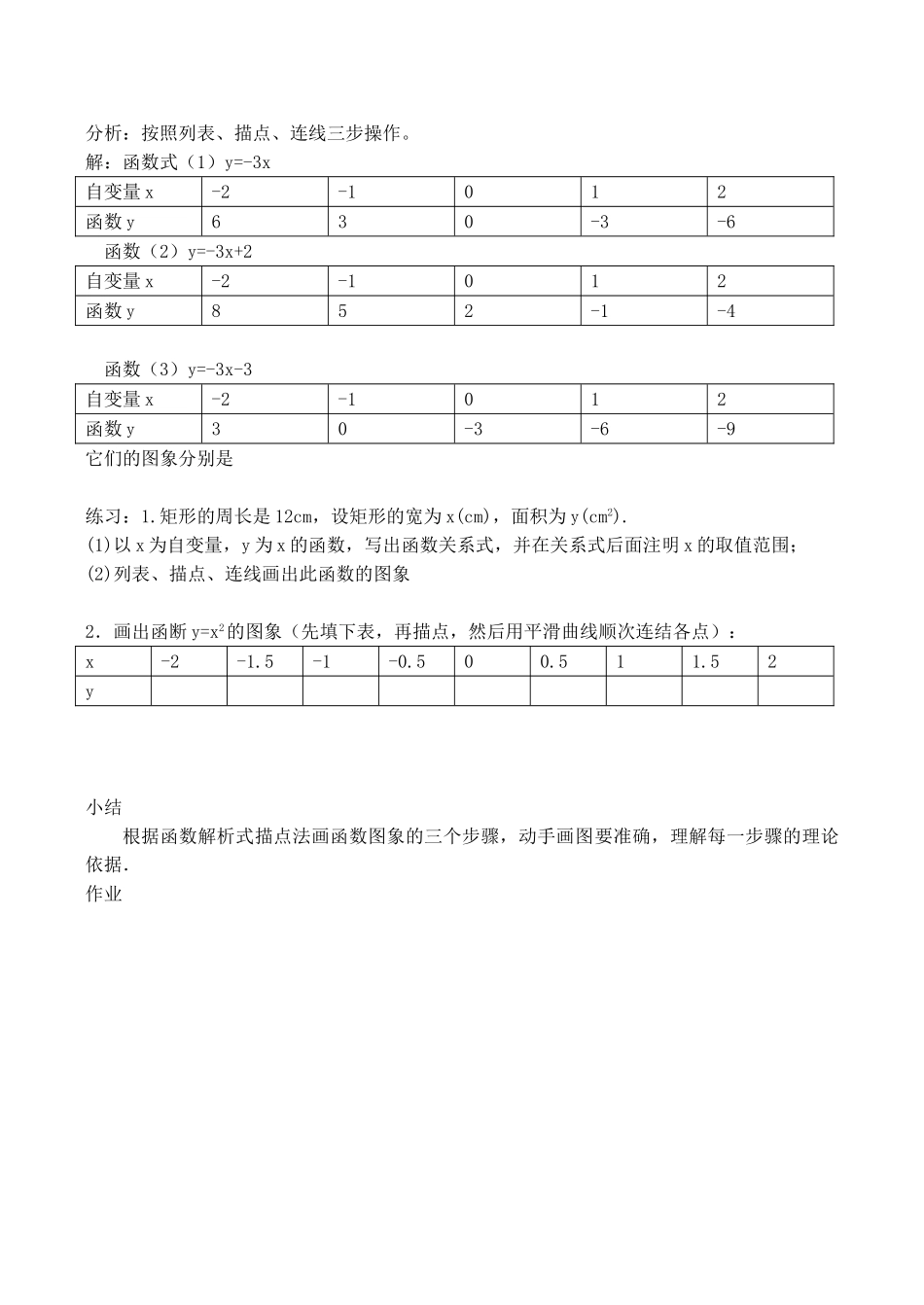 八年级数学 描点法画函数图象_第2页