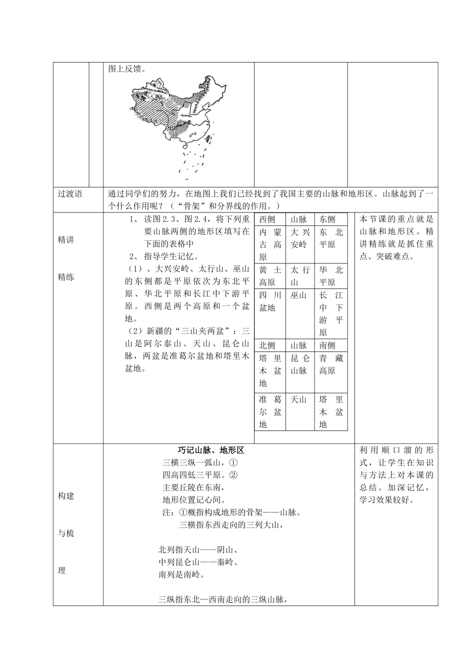 八年级地理上册 2.2 地形分布教案 商务星球版_第3页
