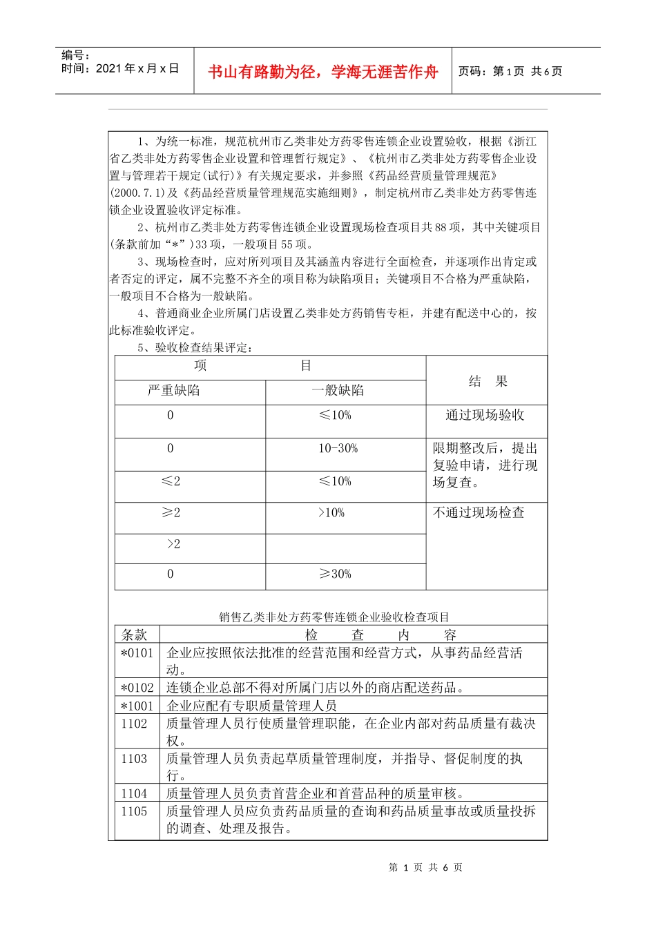 乙类非处方药零售连锁企业设置验收标准_第1页