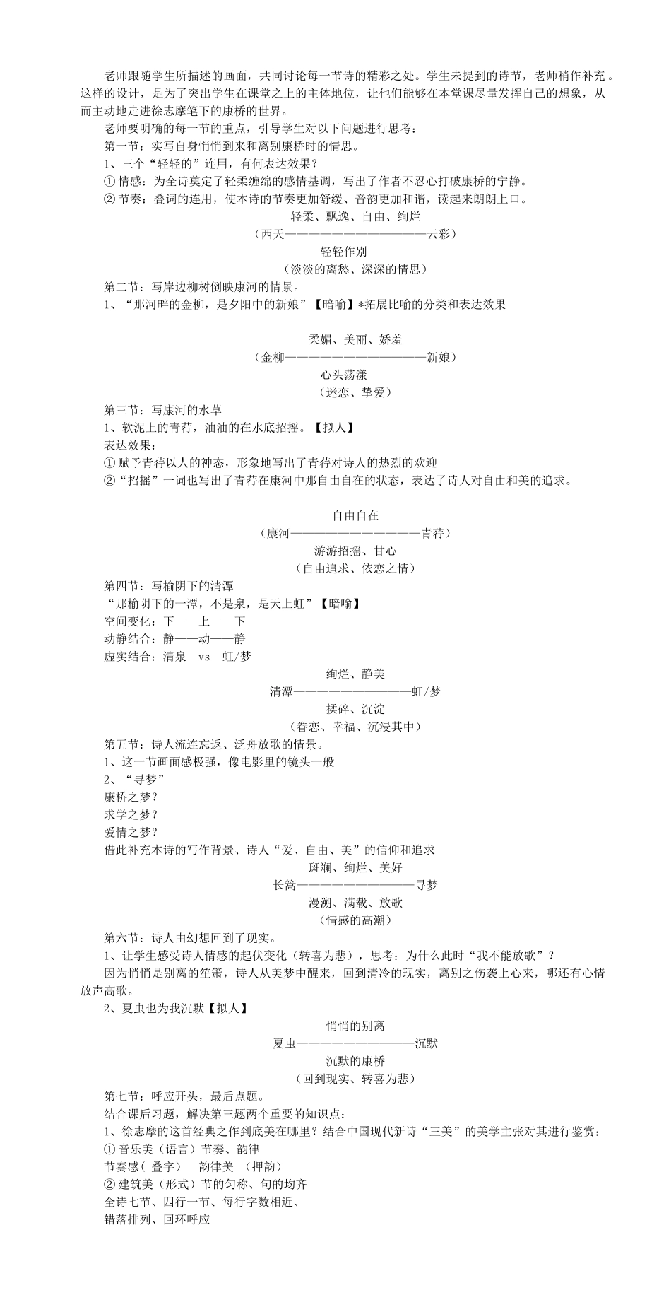 高中语文 第2课《再别康桥》说课稿 新人教版必修1-新人教版高一必修1语文教案_第2页