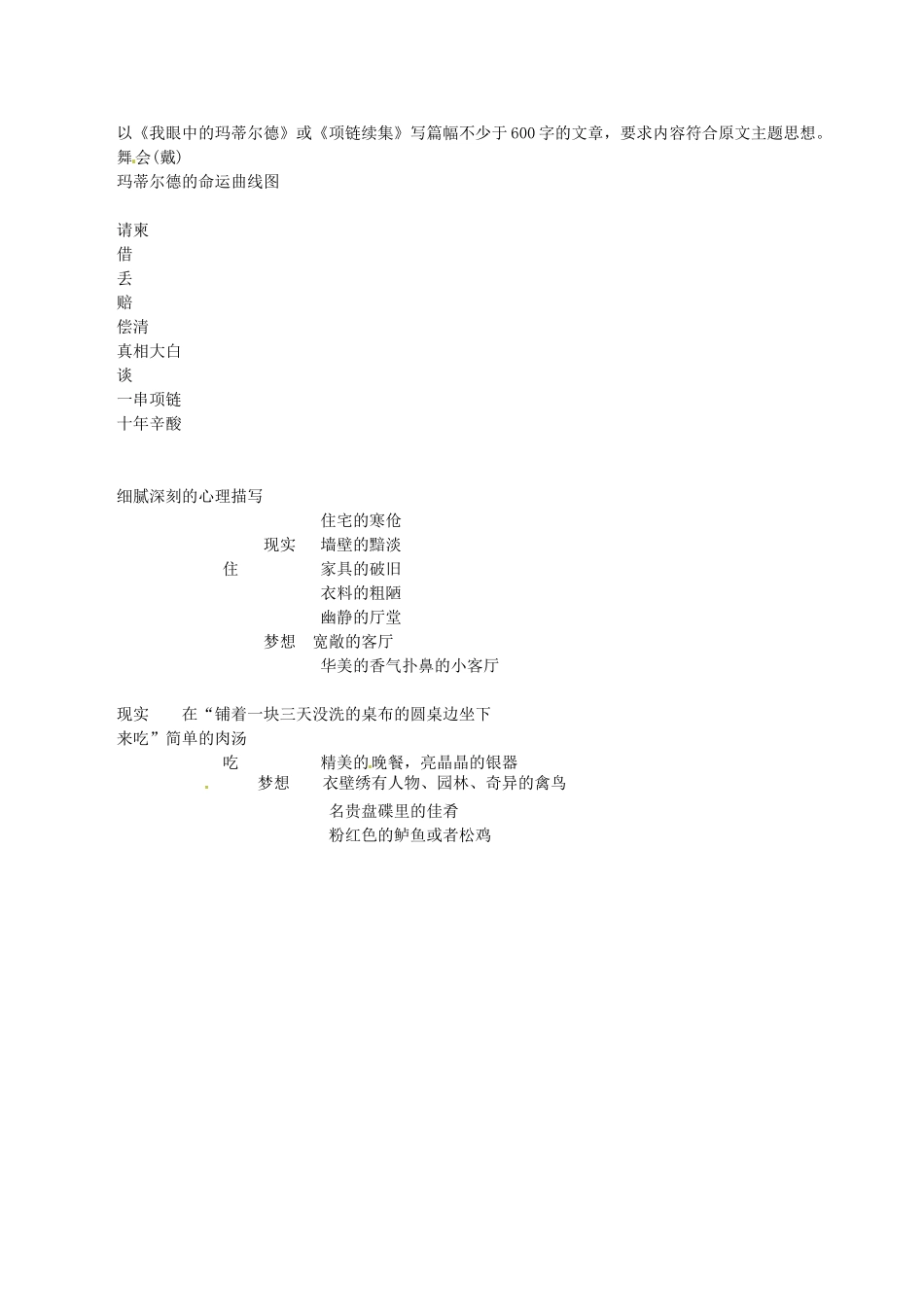 高中语文：2.6项链 教案 11 北京版08版必修1_第3页