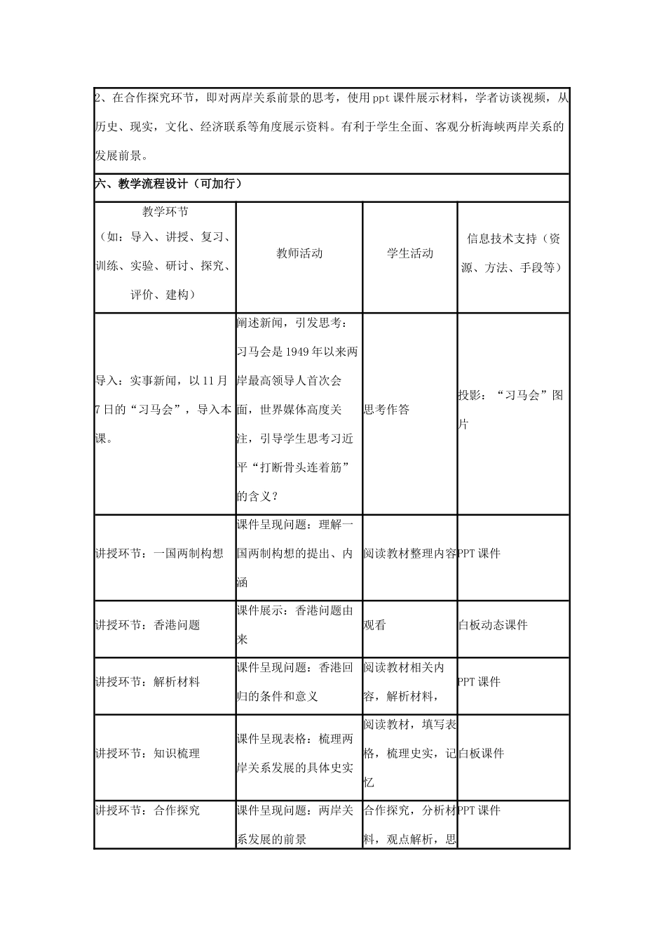 高中历史 第23课 祖国统一的历史潮流教案1 岳麓版必修1-岳麓版高一必修1历史教案_第2页