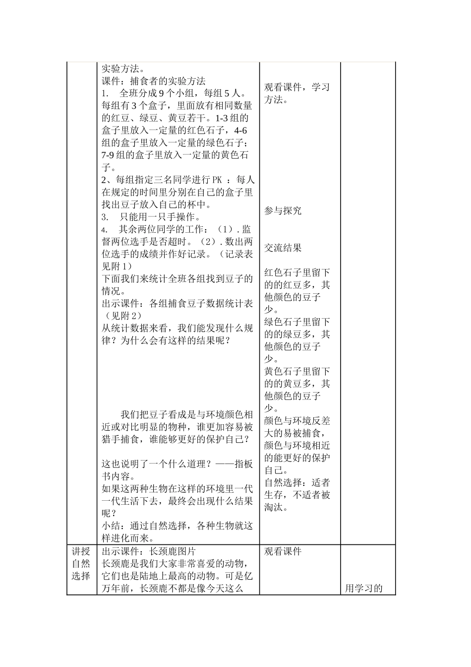 八年级生物 《生物进化的原因》教学设计_第3页