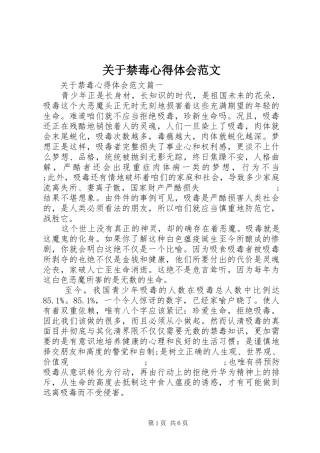 关于禁毒心得体会范文