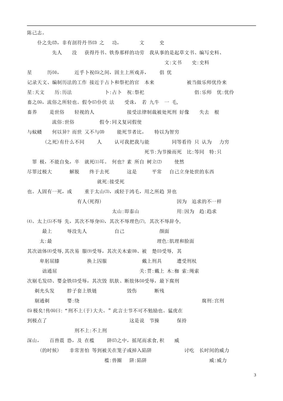 高中语文 第三专题《报任安书（节选）》教案（3） 苏教版必修5_第3页