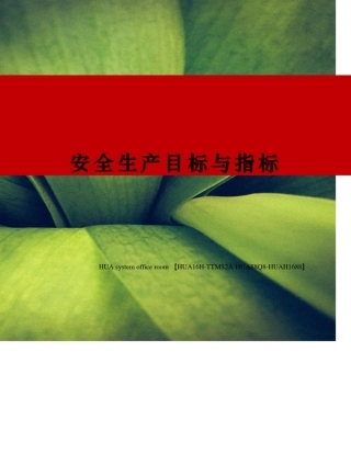 安全生产目标与指标完整版