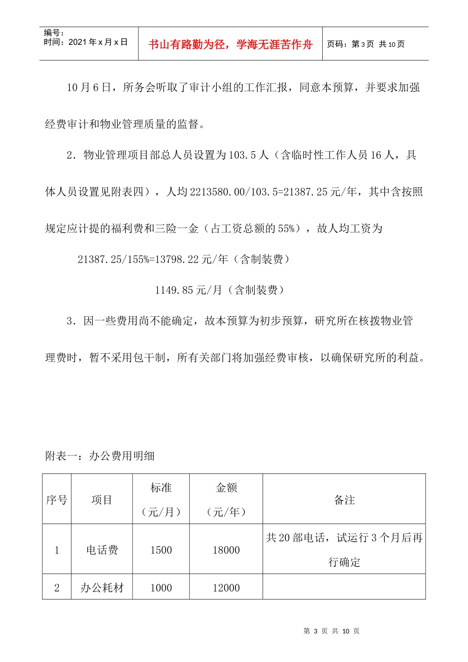 zh物业管理费用预算汇总表_第3页
