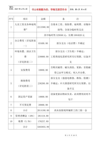 zh物业管理费用预算汇总表