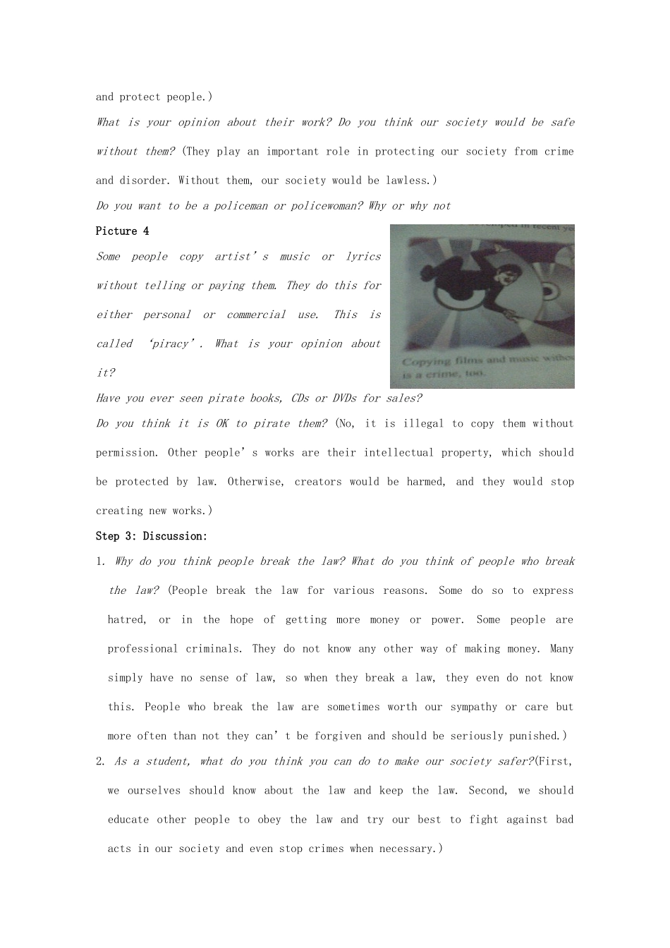 高中英语 Unit4 law and order-welcome精品教案 牛津译林版选修10_第3页