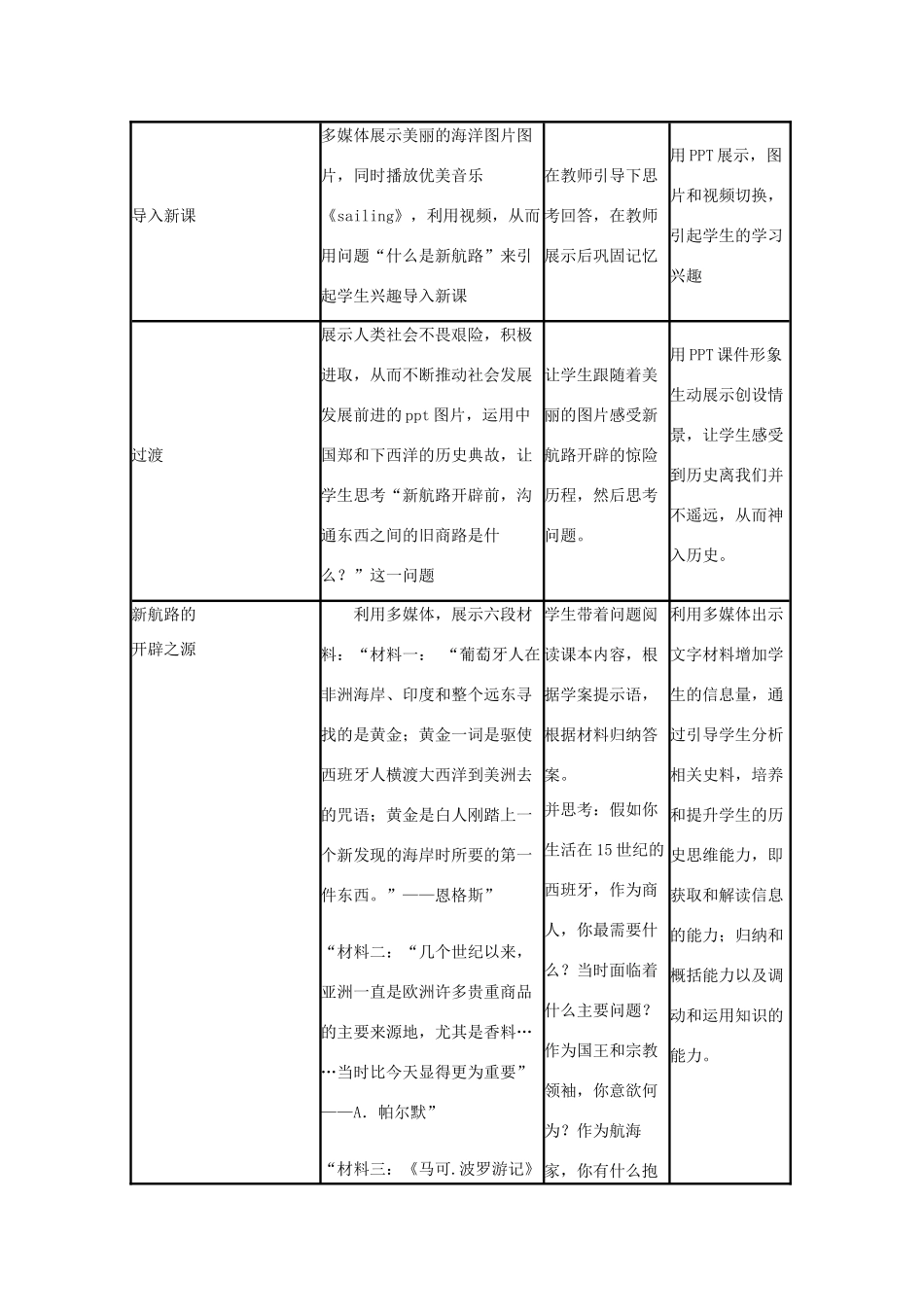 高中历史 第7课 新航路的开辟教案31 岳麓版必修2-岳麓版高一必修2历史教案_第3页