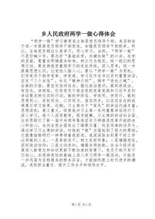 乡人民政府两学一做心得体会