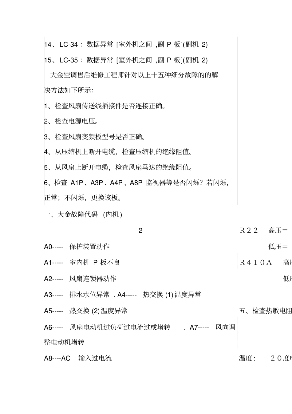 大金中央空调显示lc是什么意思故障怎样解决排除_第2页