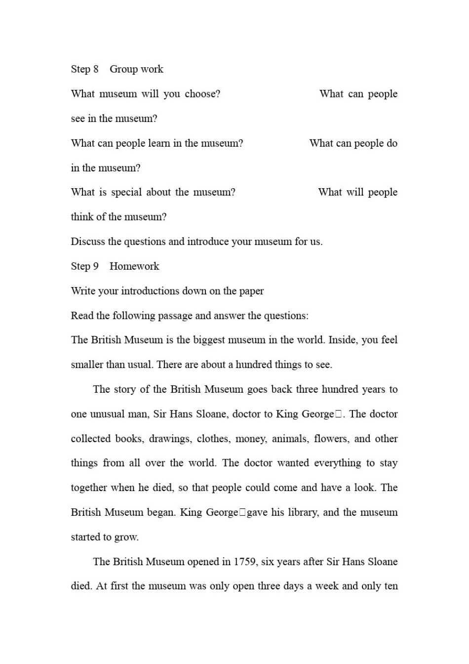 初中英语_Unit7Haveyoueverbeentoamuseum？SectionA3a教学设计学情分析教材分析课后反思_第3页