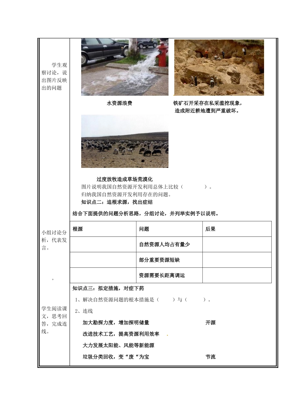 八年级地理上册 第3章 活动课 合理利用与保护自然资源教案 （新版）商务星球版_第2页