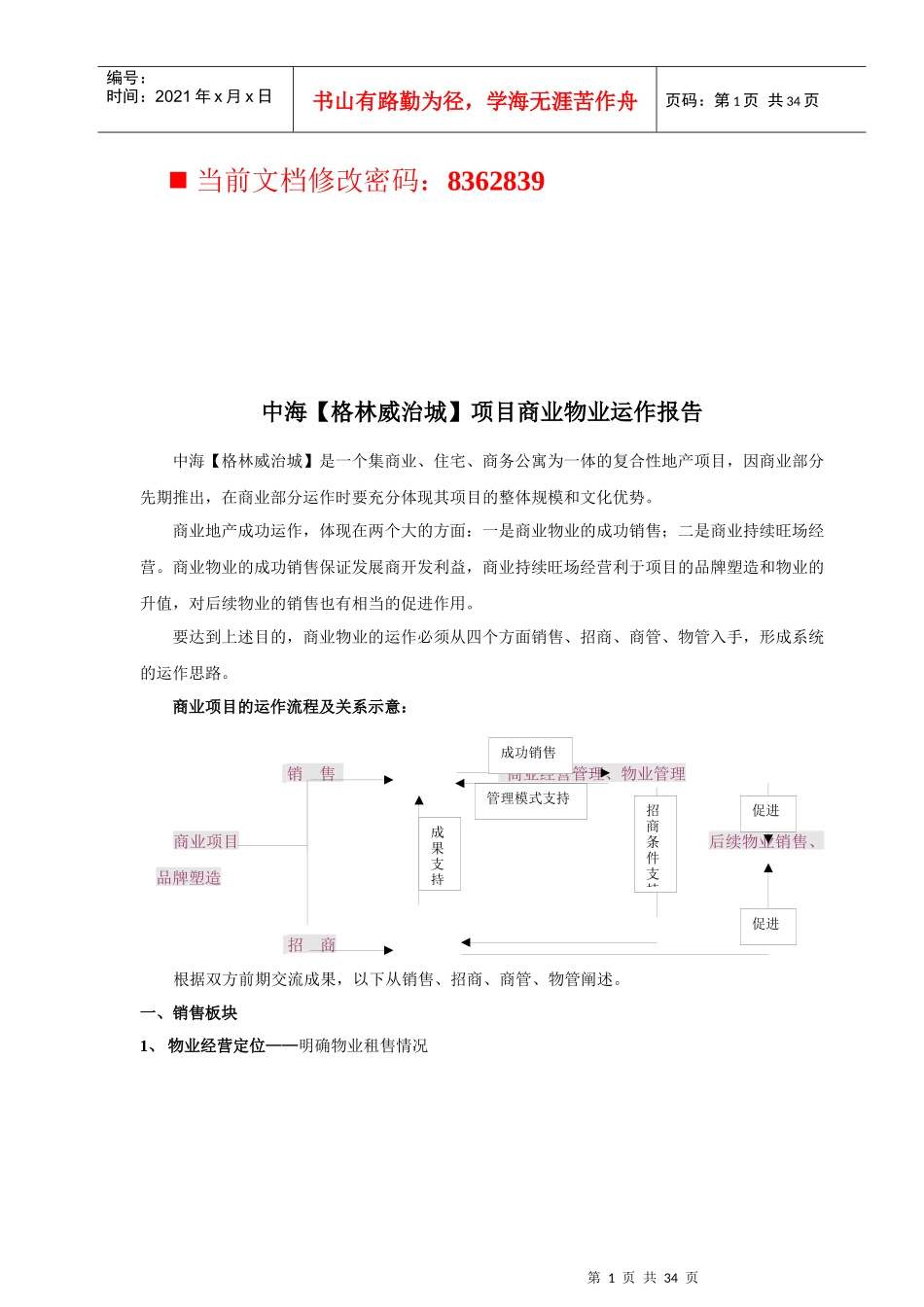 中海项目商业物业运作报告分析_第1页