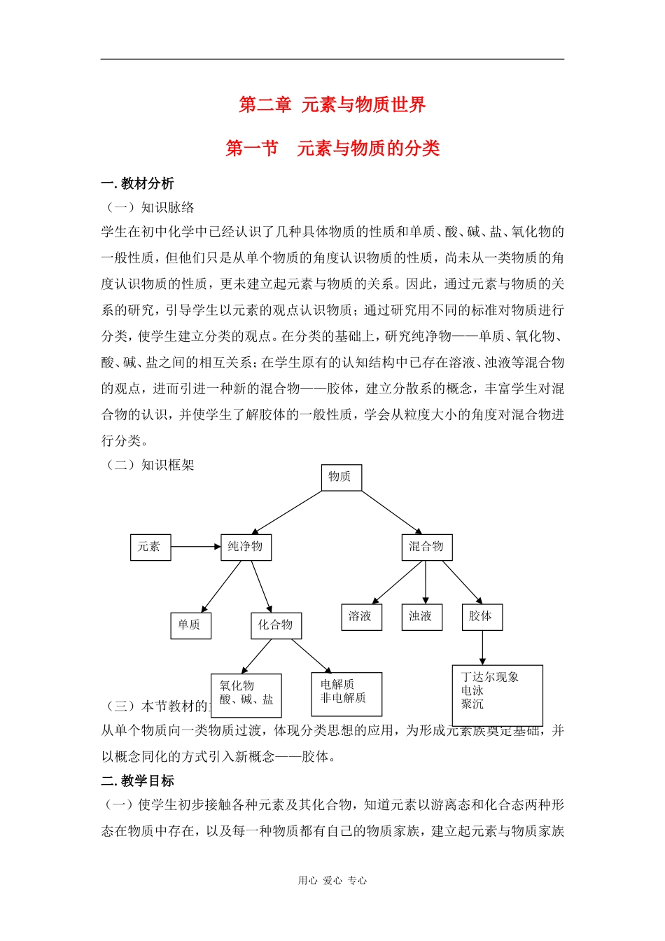 高中化学：第一节第一节  元素与物质的分类第一课时教案 鲁科版必修1_第1页