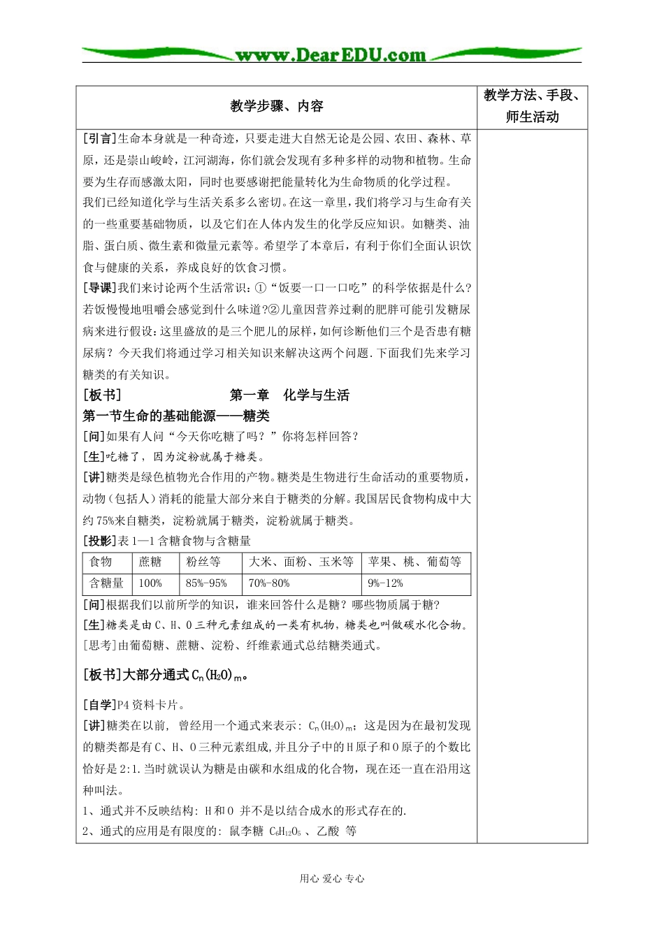 高中化学第一章 关注营养平衡全套教案新课标人教版选修一_第2页