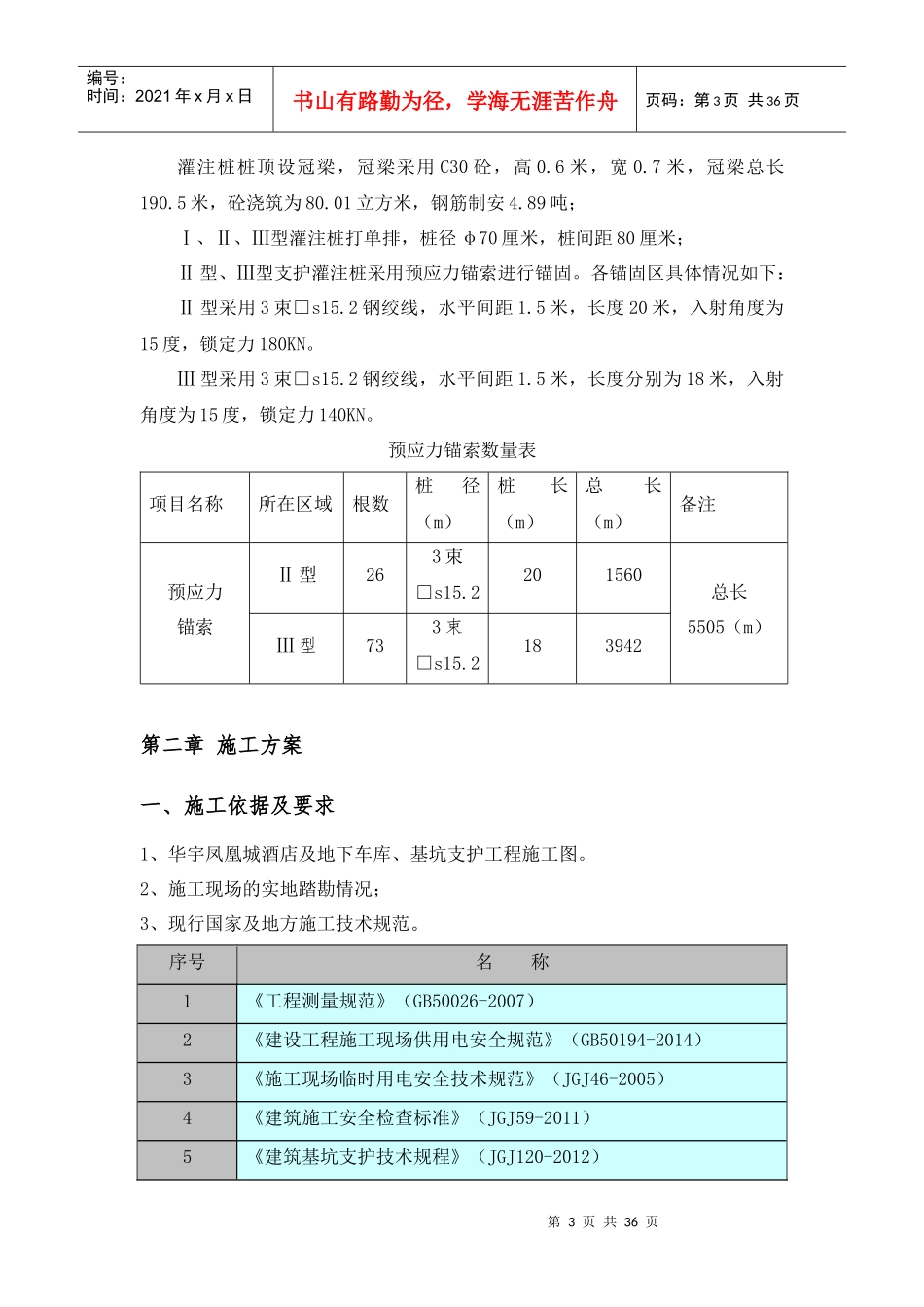 凤凰城酒店基坑支护桩施工方案_第3页