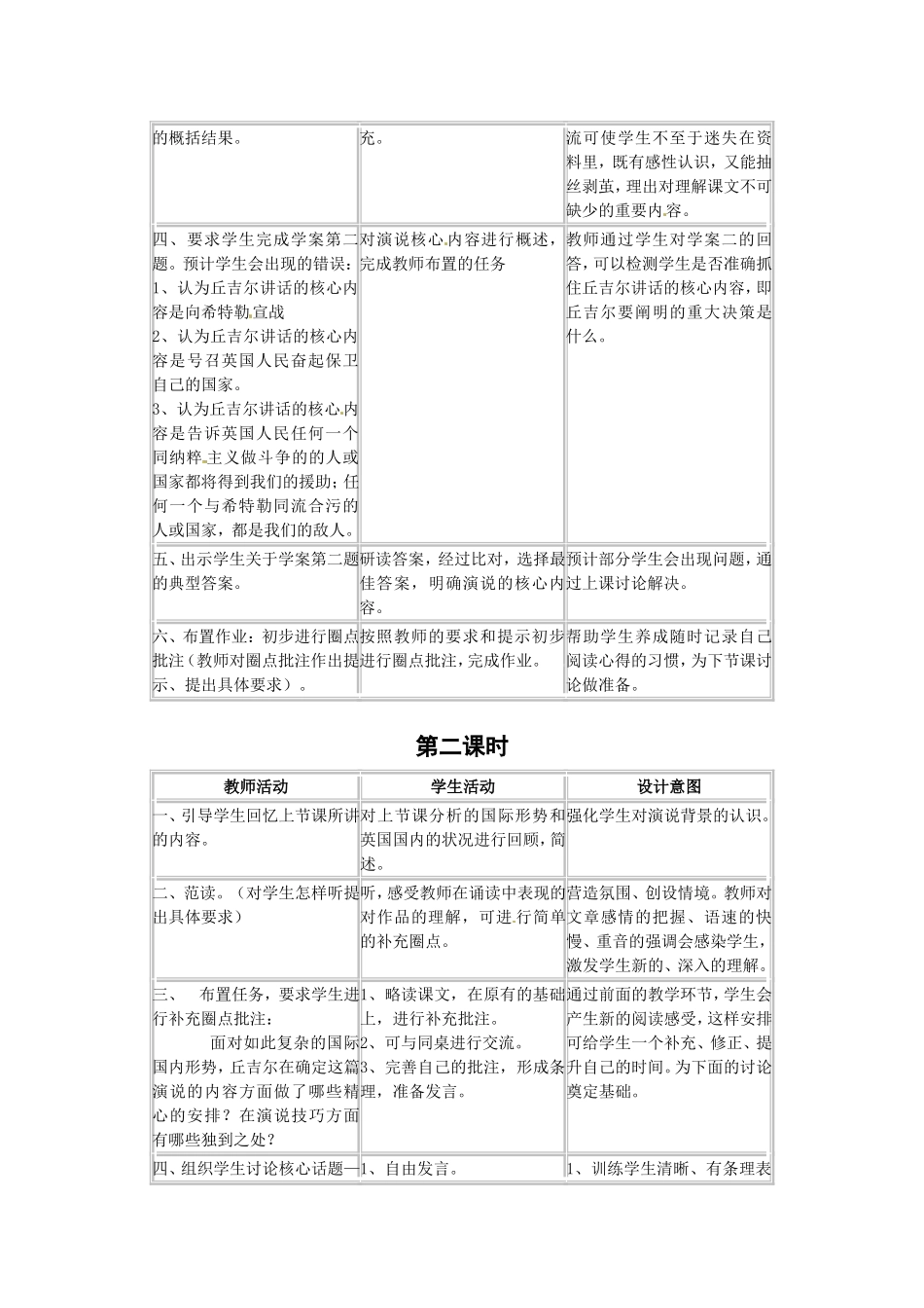 高中语文：2.6 关于希特勒入侵苏联的广播演说 教案 1 北京版必修3_第2页