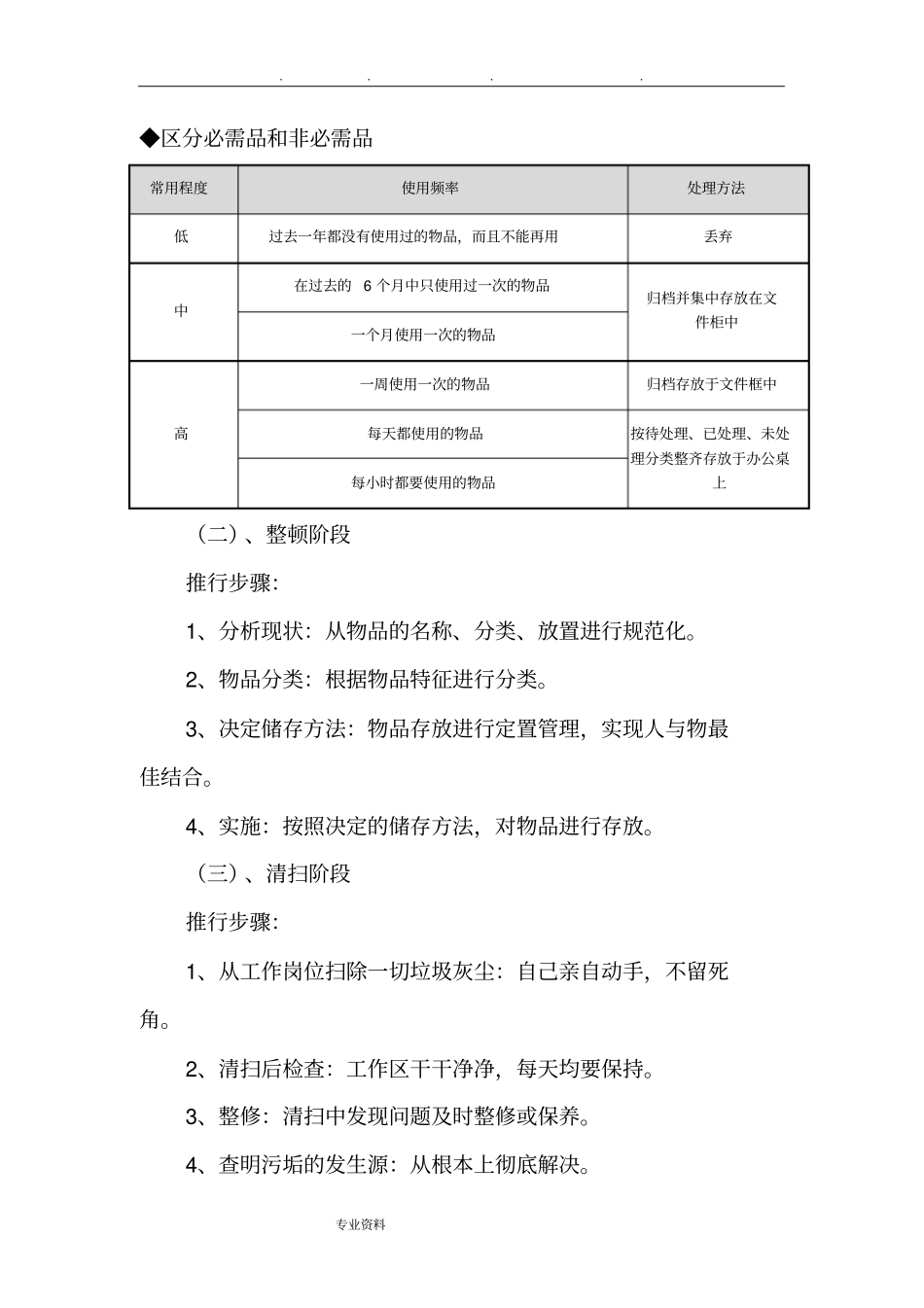 幼儿园办公室5s管理实施计划方案_第3页