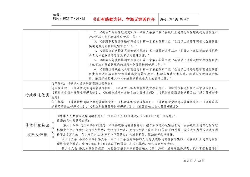 临安市公路运输管理所行政执法主体依据_第2页