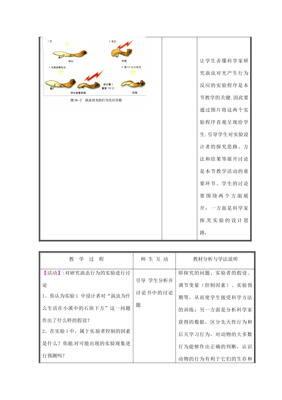 八年级生物上册 16.1 先天性行为和后天学习行为教案 北师大版-北师大版初中八年级上册生物教案_第2页