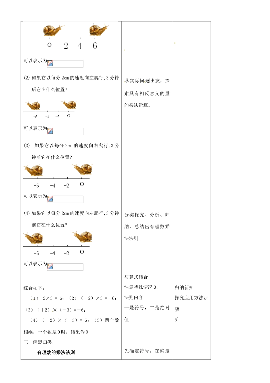 江苏省无锡市七年级数学上册 1.4.1 有理数的乘法教案1 新人教版_第2页