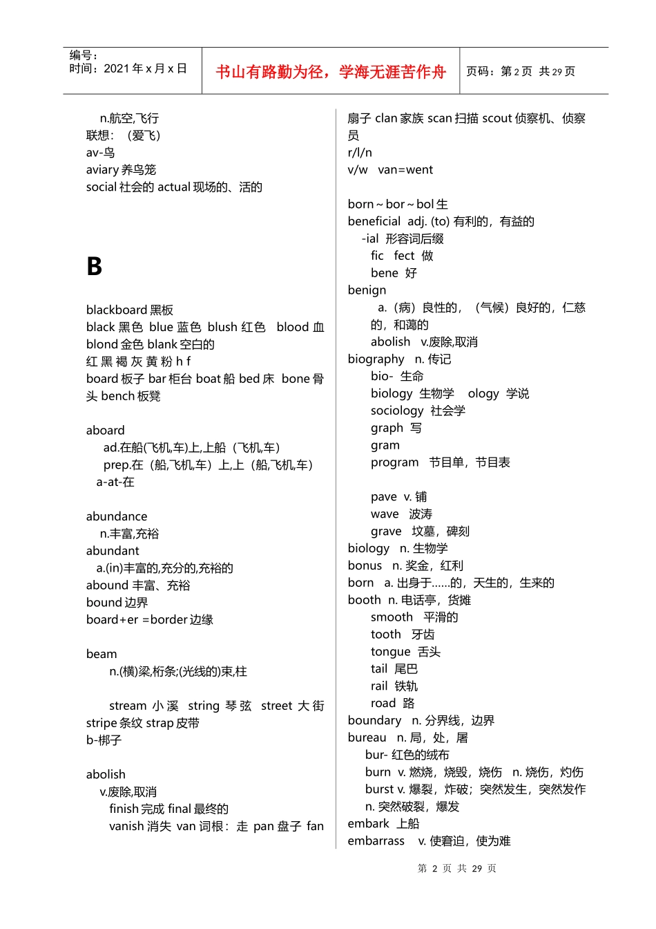 刘一男考研词汇5500电子讲义绝对完整word版_第2页