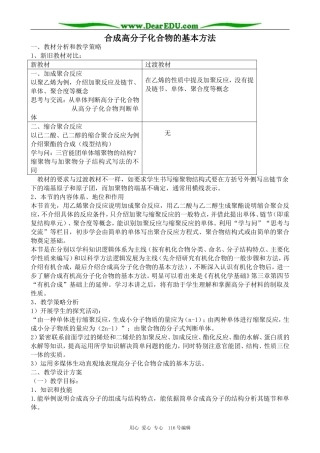 高中化学新人教选修5 合成高分子化合物的基本方法