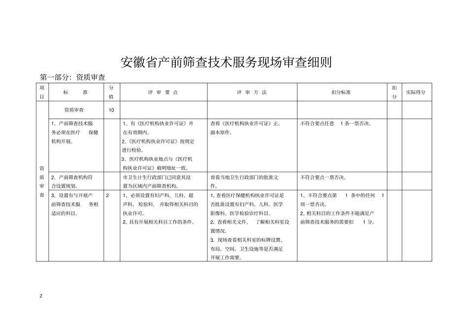 产前筛查机构评审要点-安徽卫生计生委_第2页