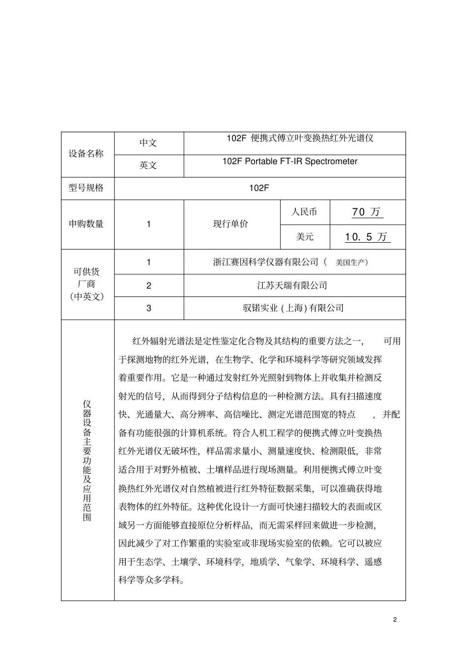 便携式傅立叶变换热红外光谱仪论证报告-实验室管理处_第3页