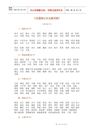 交通部主题词表